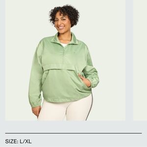 NEW Bala Green Windbreaker lightweight Jacket with Folded Collar and Half-Zip